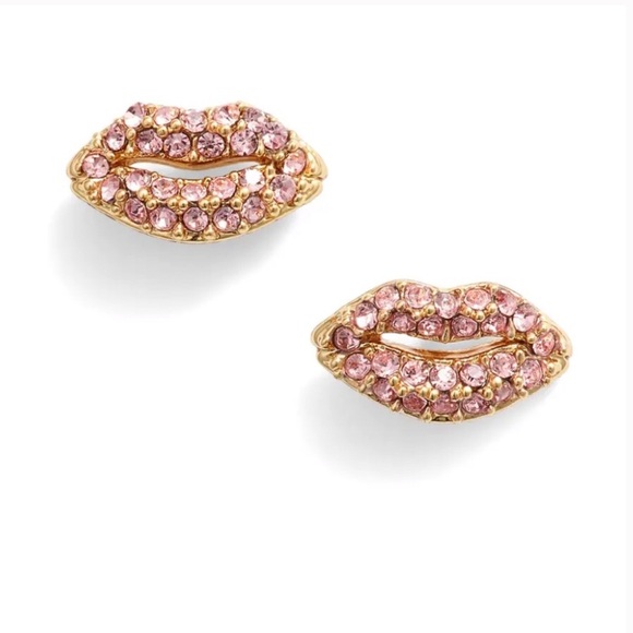 $49 Kate Spade Lips Crystal Mini Lip Stud Earrings - Picture 6 of 12